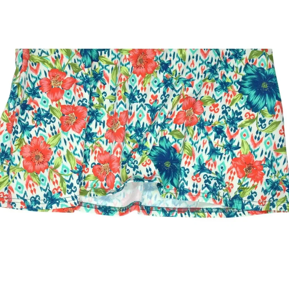 Swim Solutions Women's Simply Sweet Printed Bow Tummy Control Tankini Top - Picture 4 of 5